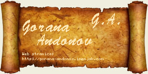Gorana Andonov vizit kartica